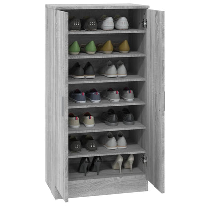 Shoe Cabinet Grey Sonoma 55x35x108 cm Engineered Wood