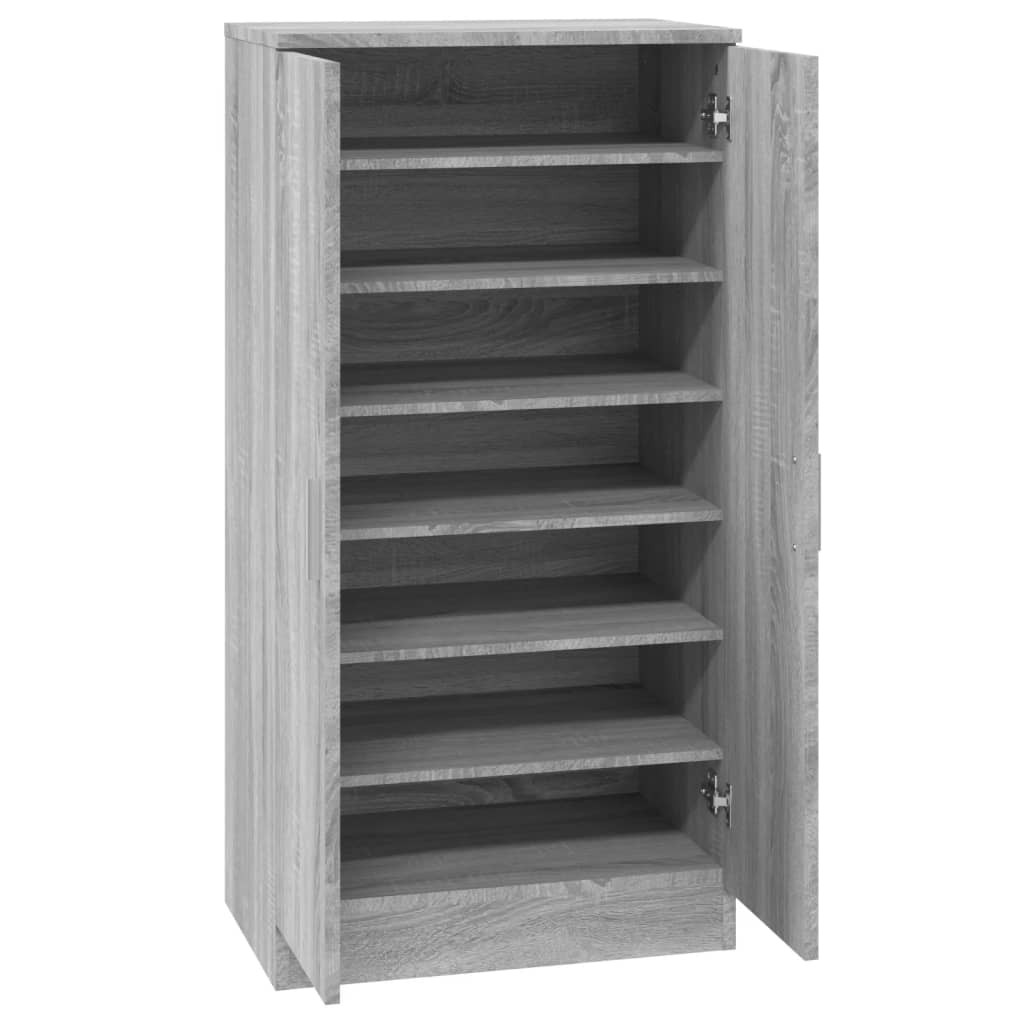 Shoe Cabinet Grey Sonoma 55x35x108 cm Engineered Wood