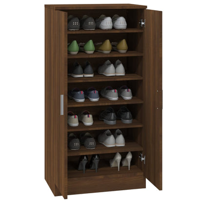 Shoe Cabinet Brown Oak 55x35x108 cm Engineered Wood