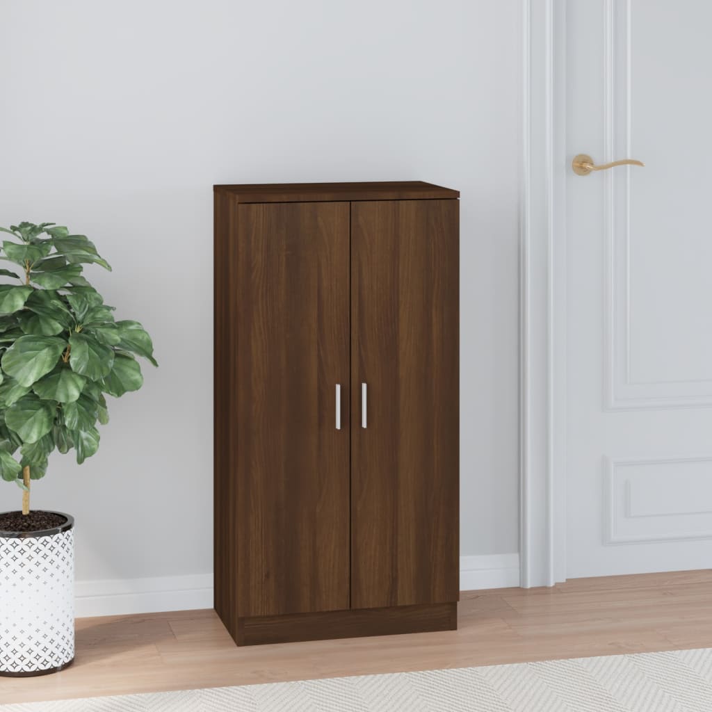 Shoe Cabinet Brown Oak 55x35x108 cm Engineered Wood