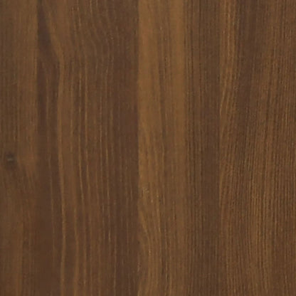 Drawer Cabinet with Castors Brown Oak Engineered Wood