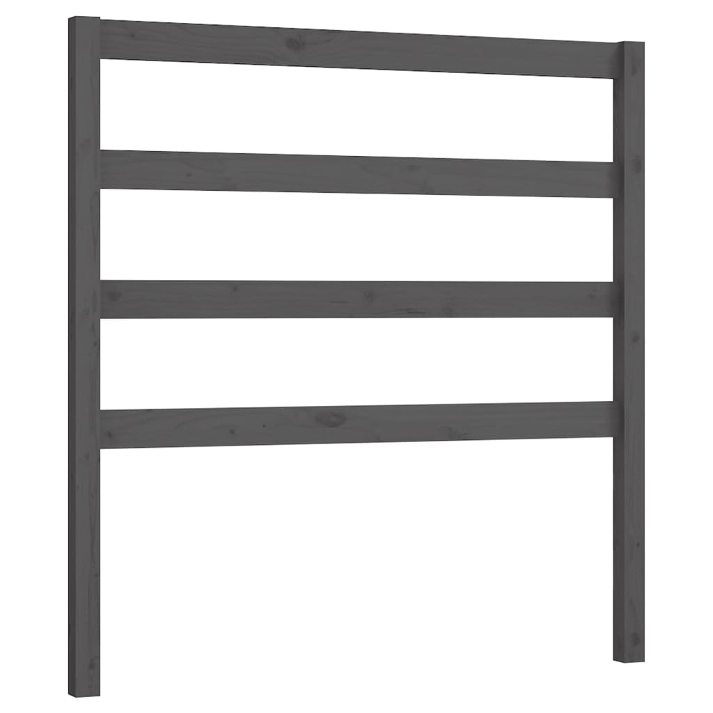 Bed Headboard Grey 106x4x100 cm Solid Wood Pine