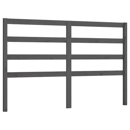 Bed Headboard Grey 141x4x100 cm Solid Wood Pine