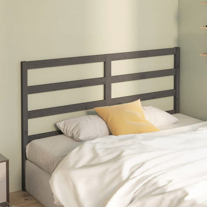 Bed Headboard Grey 141x4x100 cm Solid Wood Pine
