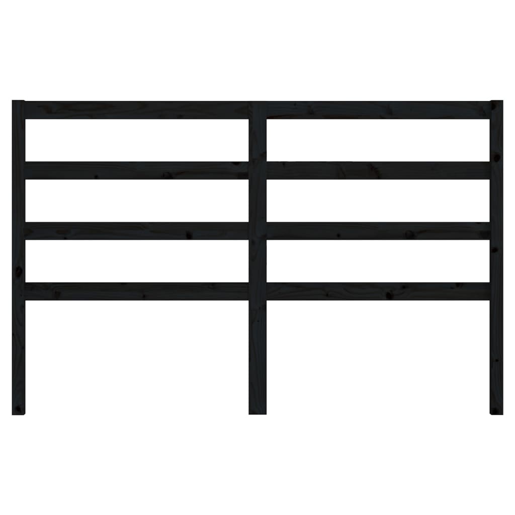 Bed Headboard Black 166x4x100 cm Solid Wood Pine