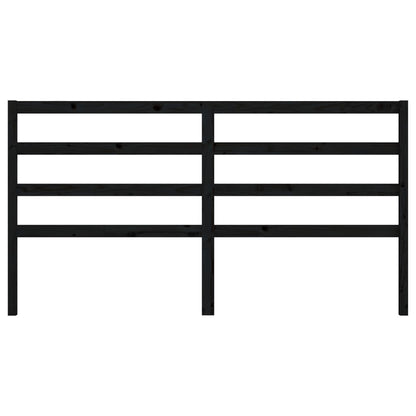 Bed Headboard Black 206x4x100 cm Solid Wood Pine