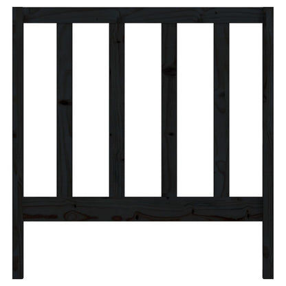 Bed Headboard Black 81x4x100 cm Solid Wood Pine