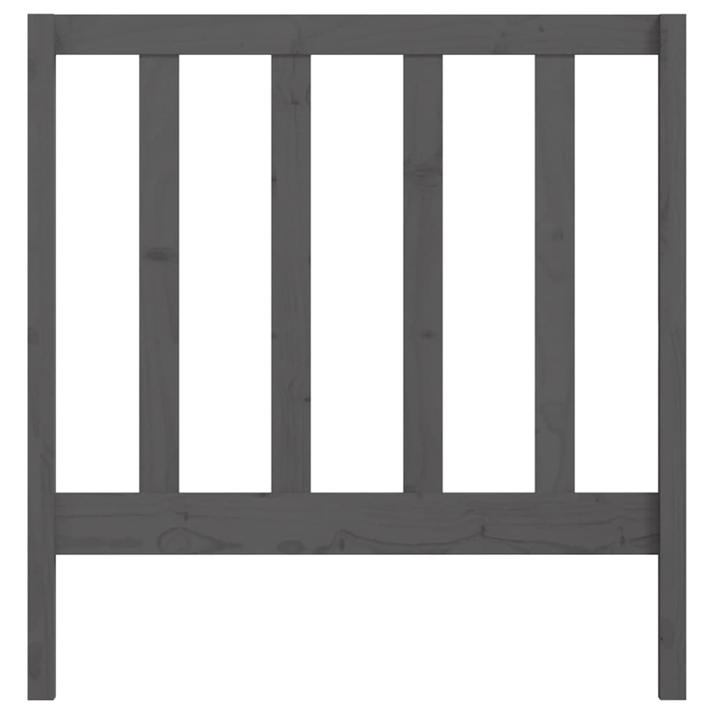 Bed Headboard Grey 106x4x100 cm Solid Wood Pine