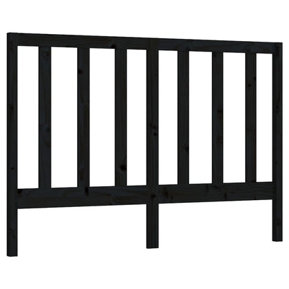 Bed Headboard Black 146x4x100 cm Solid Wood Pine