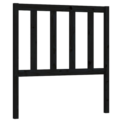 Bed Headboard Black 81x4x100 cm Solid Wood Pine