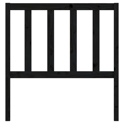 Bed Headboard Black 81x4x100 cm Solid Wood Pine