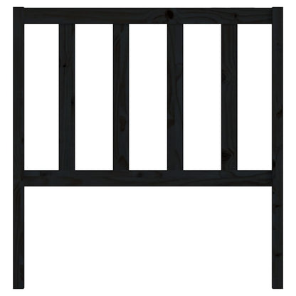 Bed Headboard Black 96x4x100 cm Solid Wood Pine