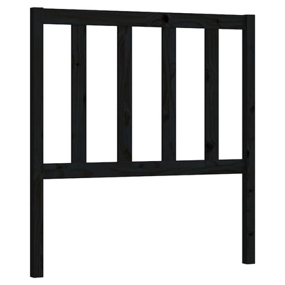 Bed Headboard Black 106x4x100 cm Solid Wood Pine