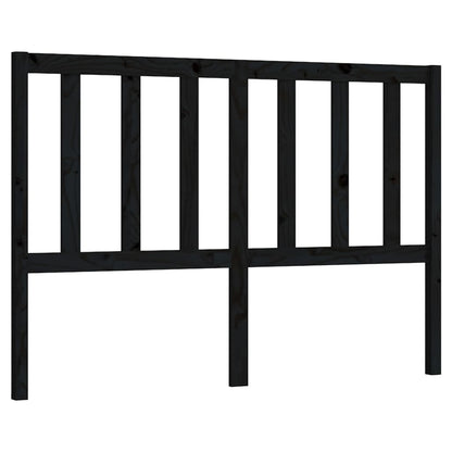 Bed Headboard Black 126x4x100 cm Solid Wood Pine