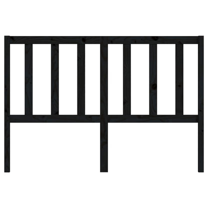 Bed Headboard Black 146x4x100 cm Solid Wood Pine