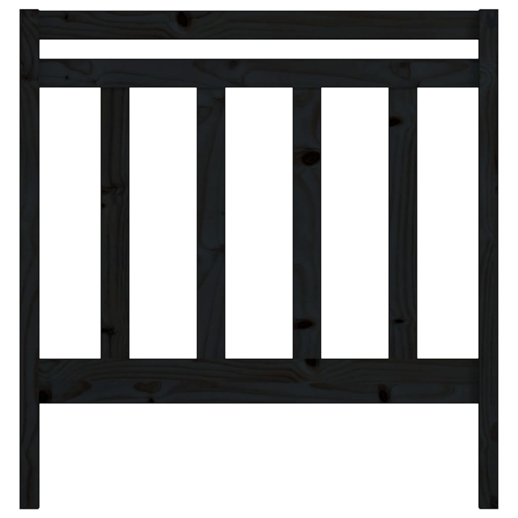 Bed Headboard Black 81x4x100 cm Solid Wood Pine