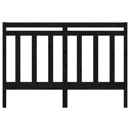 Bed Headboard Black 126x4x100 cm Solid Wood Pine