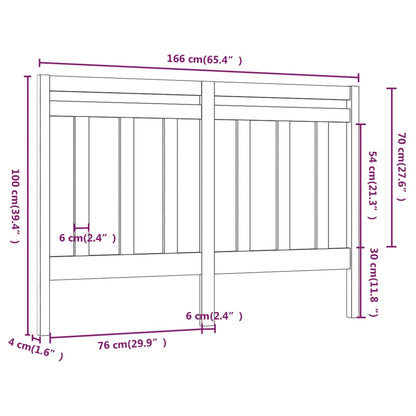 Bed Headboard 166x4x100 cm Solid Wood Pine
