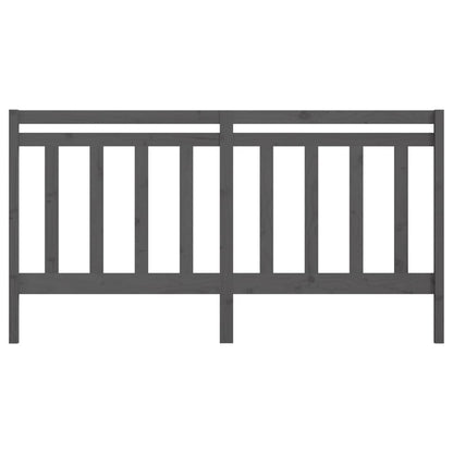 Bed Headboard Grey 186x4x100 cm Solid Wood Pine