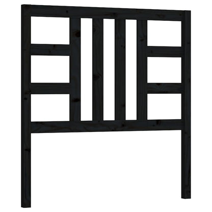 Bed Headboard Black 81x4x100 cm Solid Wood Pine