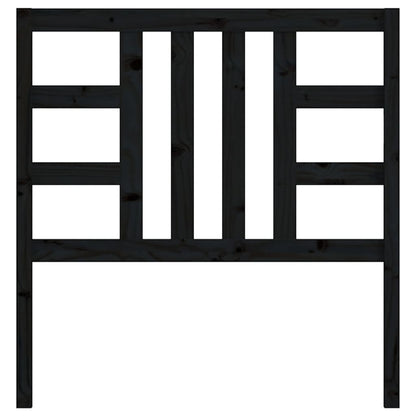 Bed Headboard Black 81x4x100 cm Solid Wood Pine