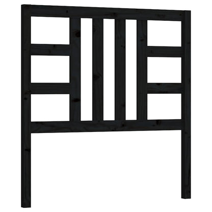 Bed Headboard Black 106x4x100 cm Solid Wood Pine