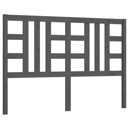 Bed Headboard Grey 126x4x100 cm Solid Wood Pine