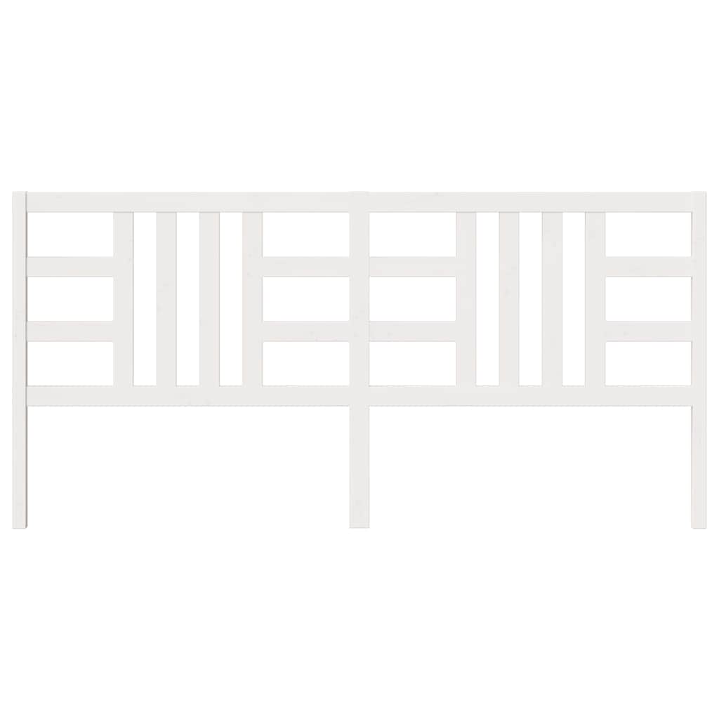 Bed Headboard White 206x4x100 cm Solid Wood Pine