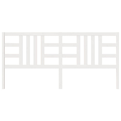 Bed Headboard White 206x4x100 cm Solid Wood Pine