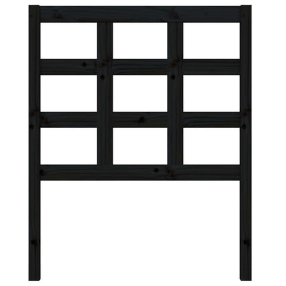 Bed Headboard Black 80.5x4x100 cm Solid Wood Pine