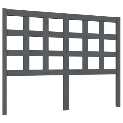 Bed Headboard Grey 125.5x4x100 cm Solid Wood Pine