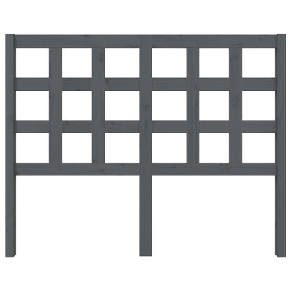 Bed Headboard Grey 125.5x4x100 cm Solid Wood Pine
