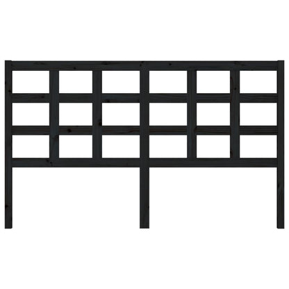 Bed Headboard Black 165.5x4x100 cm Solid Wood Pine