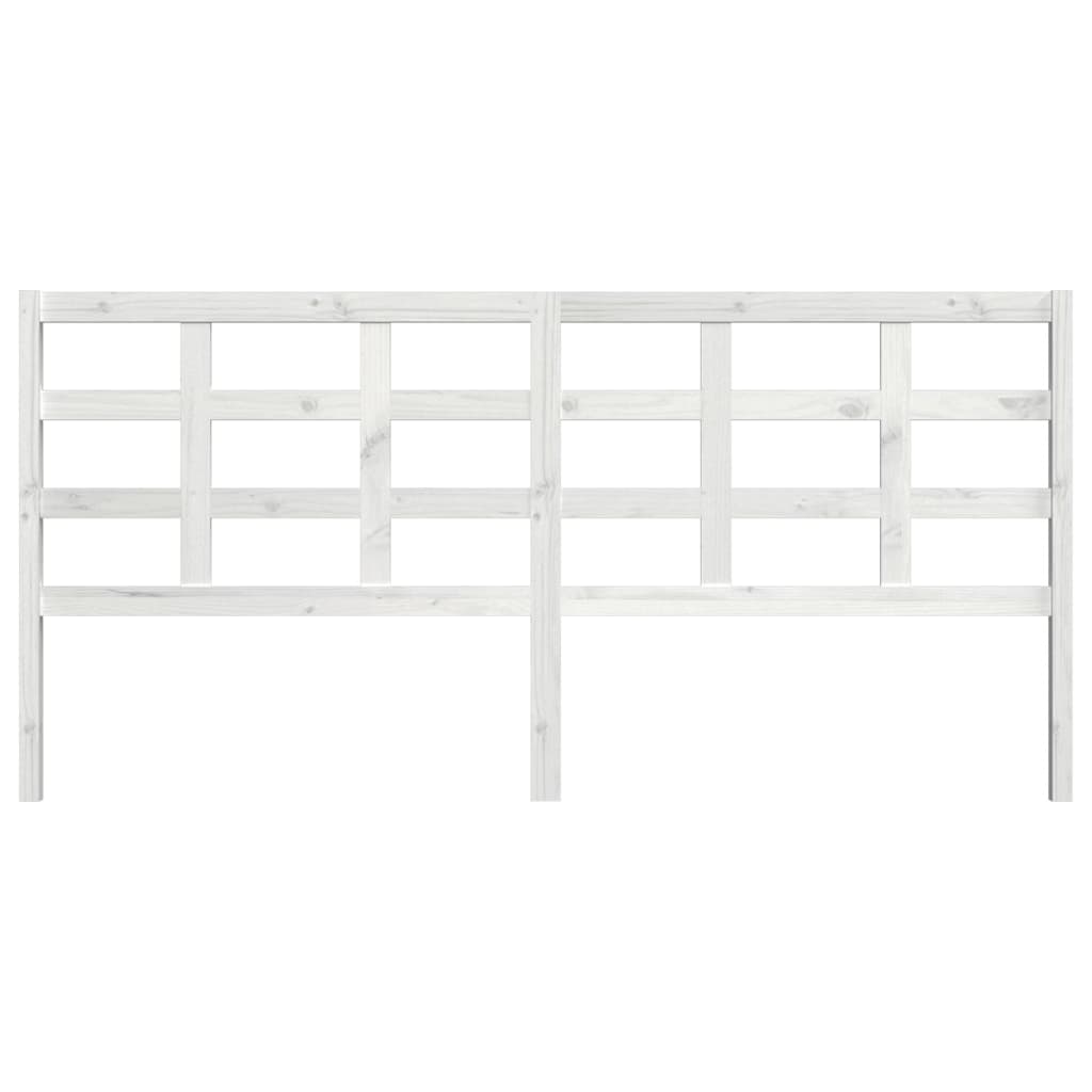 Bed Headboard White 205.5x4x100 cm Solid Wood Pine