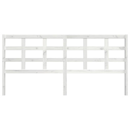 Bed Headboard White 205.5x4x100 cm Solid Wood Pine