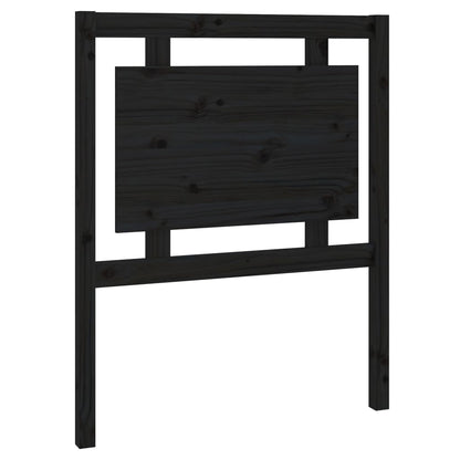 Bed Headboard Black 80.5x4x100 cm Solid Pine Wood