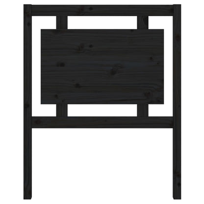 Bed Headboard Black 80.5x4x100 cm Solid Pine Wood