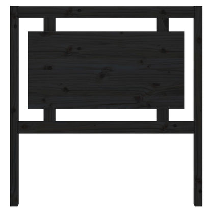 Bed Headboard Black 95.5x4x100 cm Solid Pine Wood