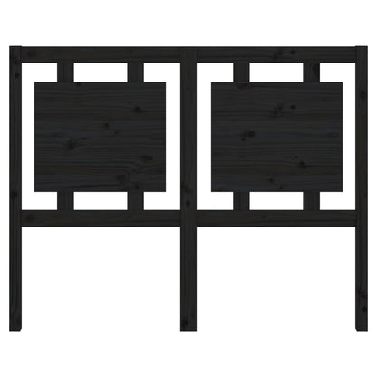 Bed Headboard Black 125.5x4x100 cm Solid Pine Wood