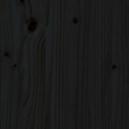 Bed Headboard Black 205.5x4x100 cm Solid Pine Wood