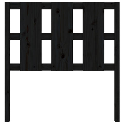 Bed Headboard Black 95.5x4x100 cm Solid Wood Pine