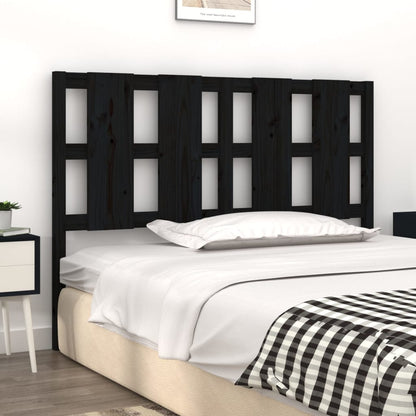 Bed Headboard Black 145.5x4x100 cm Solid Wood Pine