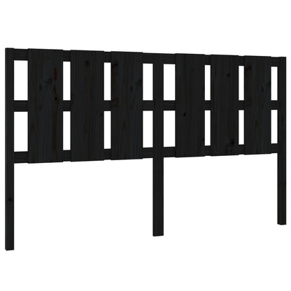 Bed Headboard Black 185.5x4x100 cm Solid Wood Pine