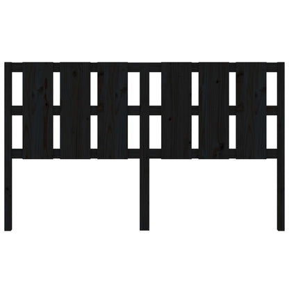 Bed Headboard Black 185.5x4x100 cm Solid Wood Pine