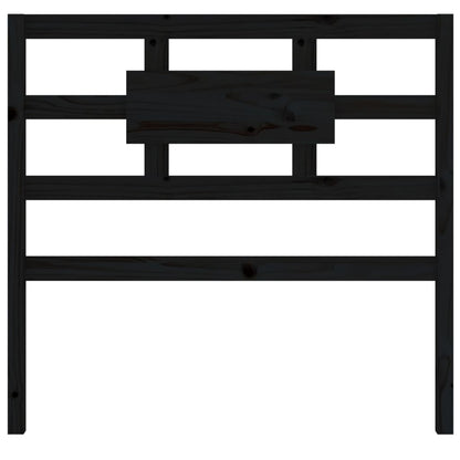 Bed Headboard Black 95.5x4x100 cm Solid Wood Pine