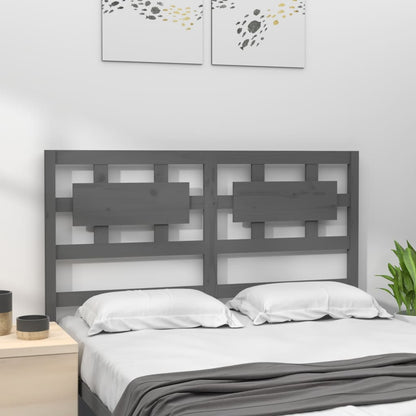Bed Headboard Grey 125.5x4x100 cm Solid Wood Pine