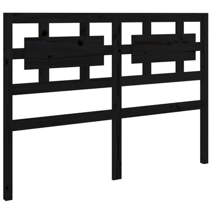 Bed Headboard Black 125.5x4x100 cm Solid Wood Pine