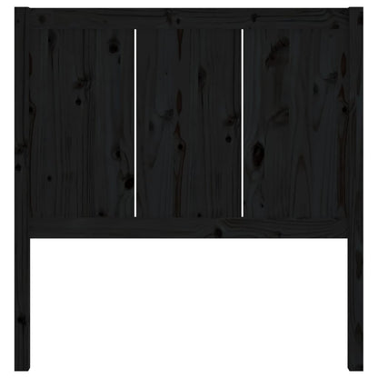 Bed Headboard Black 95.5x4x100 cm Solid Pine Wood