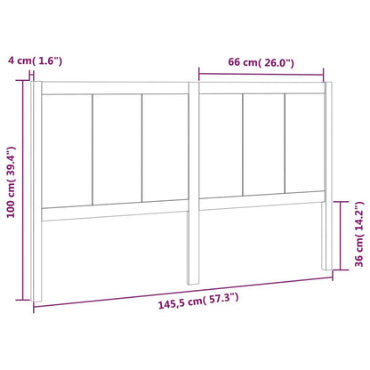 Bed Headboard 145.5x4x100 cm Solid Pine Wood