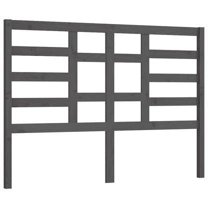 Bed Headboard Grey 126x4x104 cm Solid Wood Pine